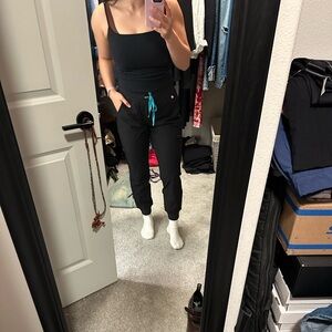 women's Black FREEx™ Lined Zamora™ - Petite Jogger Scrub Pants